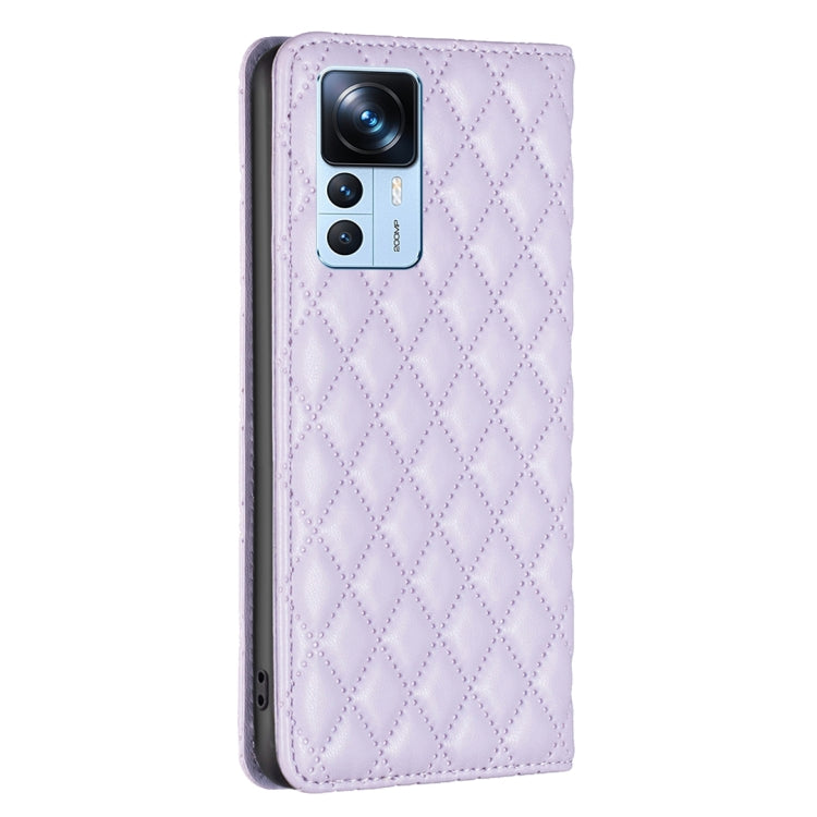 For Xiaomi 12T / 12T Pro / Redmi K50 Ultra Diamond Lattice Magnetic Leather Flip Phone Case
