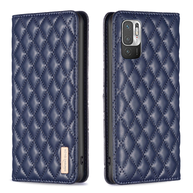 For Xiaomi Poco M3 Pro Diamond Lattice Magnetic Leather Flip Phone Case