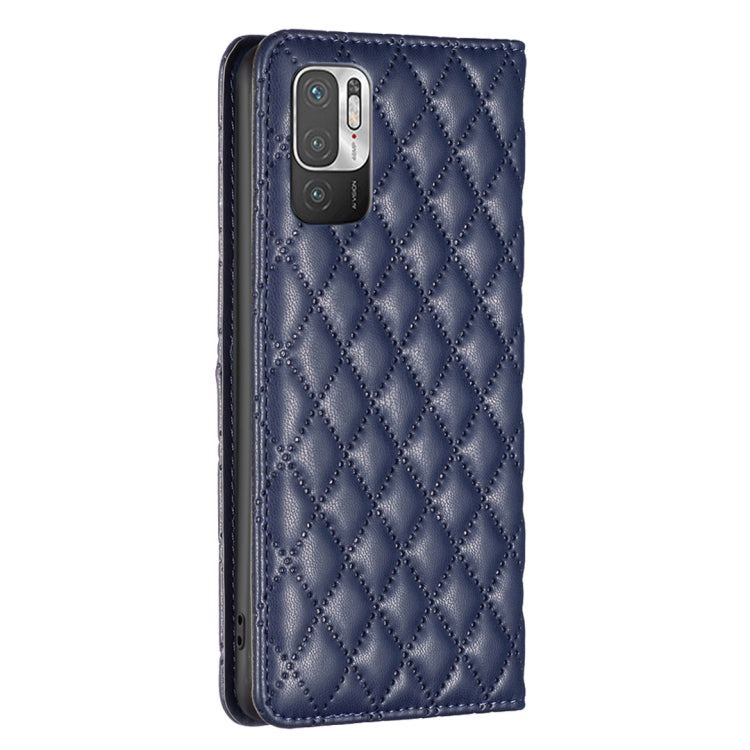 For Xiaomi Poco M3 Pro Diamond Lattice Magnetic Leather Flip Phone Case