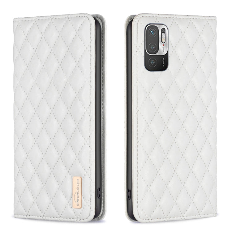 For Xiaomi Poco M3 Pro Diamond Lattice Magnetic Leather Flip Phone Case
