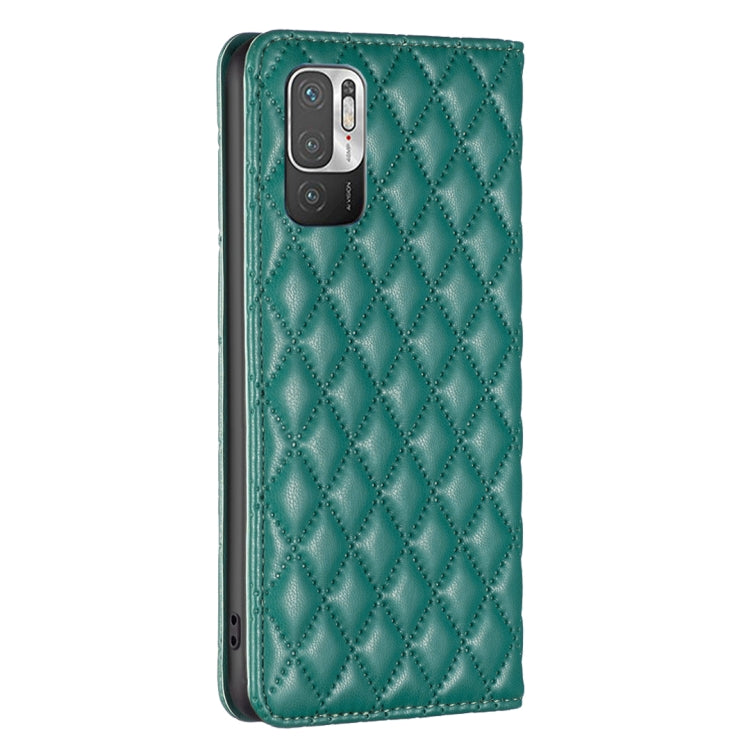 For Xiaomi Poco M3 Pro Diamond Lattice Magnetic Leather Flip Phone Case