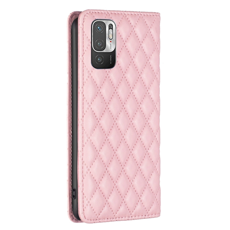 For Xiaomi Poco M3 Pro Diamond Lattice Magnetic Leather Flip Phone Case