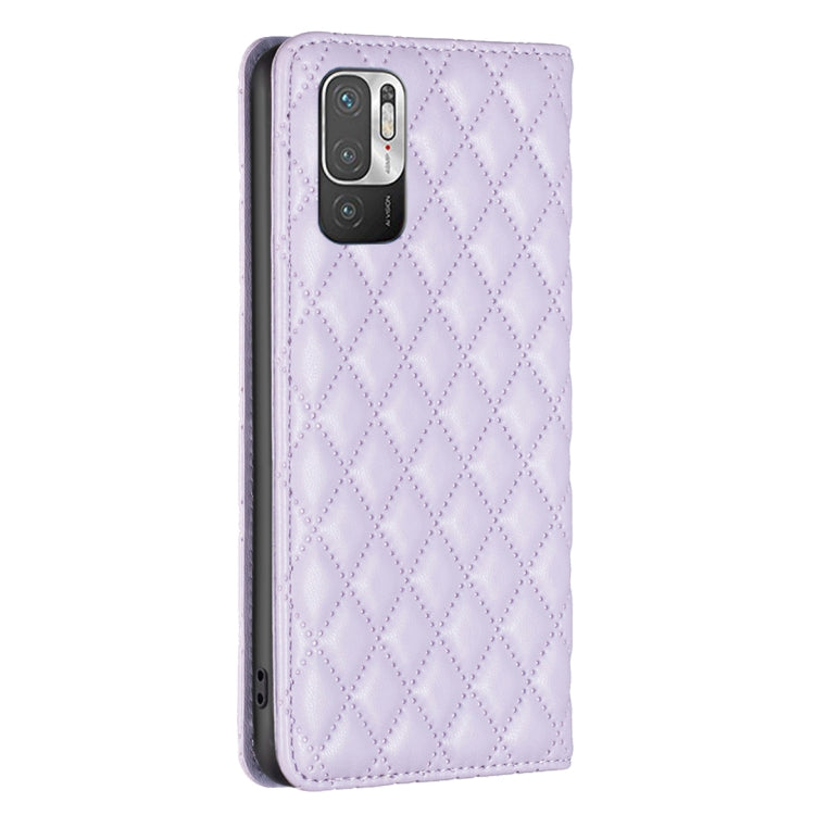 For Xiaomi Poco M3 Pro Diamond Lattice Magnetic Leather Flip Phone Case