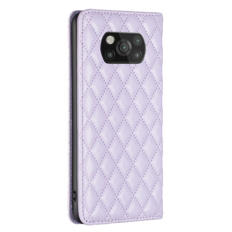 For Xiaomi Poco X3 / X3 NFC Diamond Lattice Magnetic Leather Flip Phone Case
