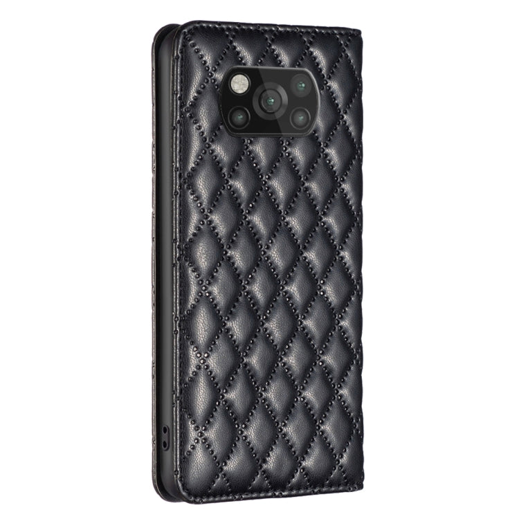 For Xiaomi Poco X3 / X3 NFC Diamond Lattice Magnetic Leather Flip Phone Case