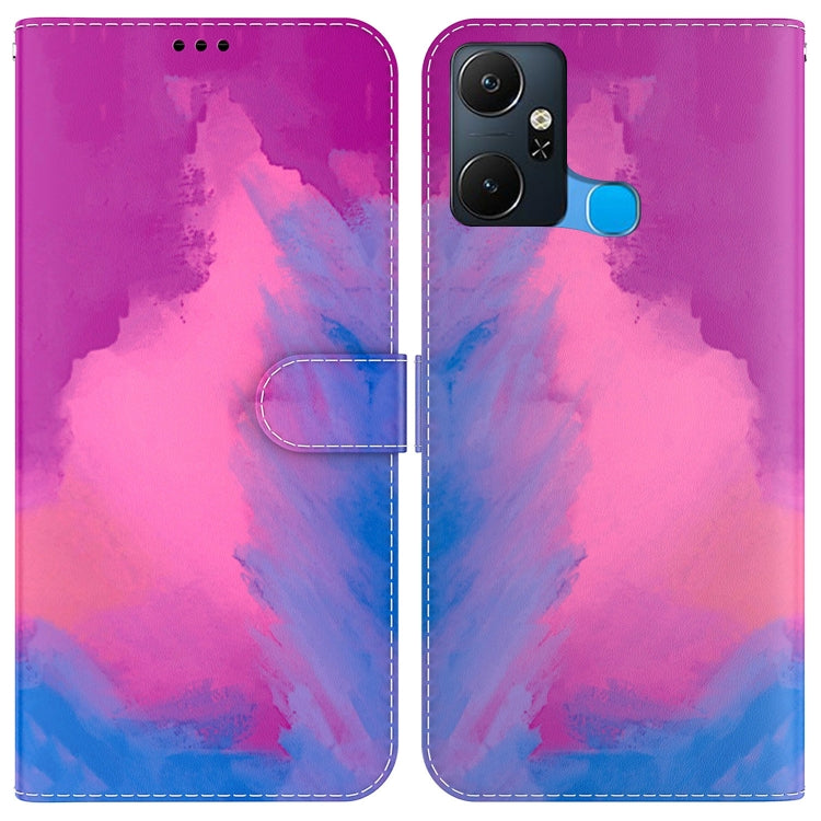For Infinix Smart 6 Plus Watercolor Pattern Flip Leather Phone Case