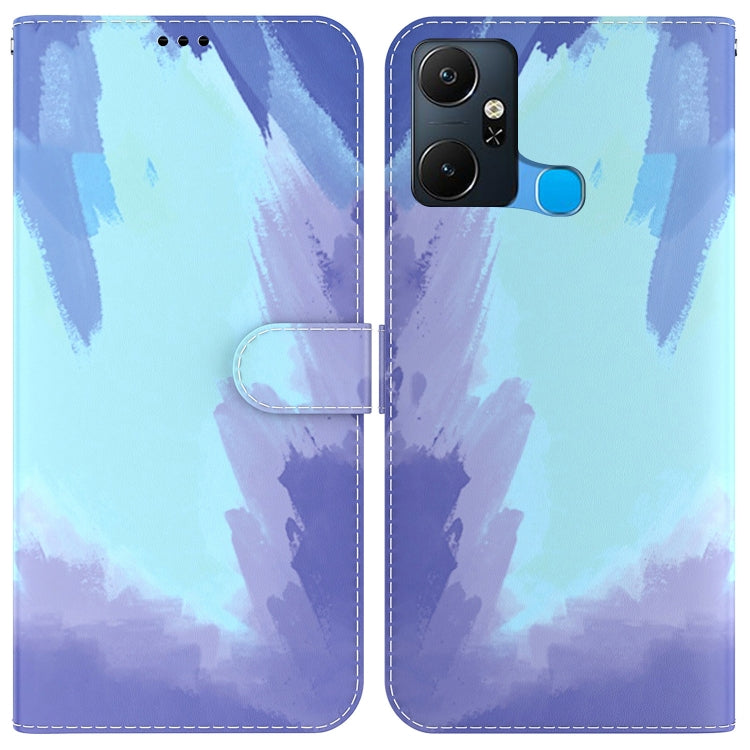 For Infinix Smart 6 Plus Watercolor Pattern Flip Leather Phone Case