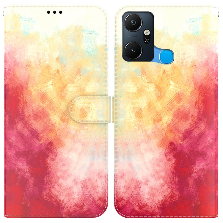 For Infinix Smart 6 Plus Watercolor Pattern Flip Leather Phone Case