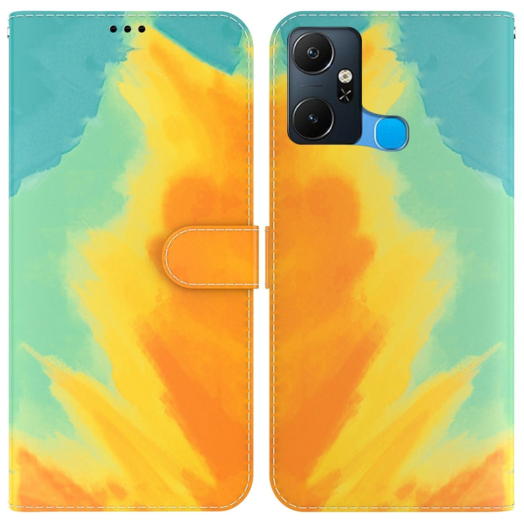 For Infinix Smart 6 Plus Watercolor Pattern Flip Leather Phone Case