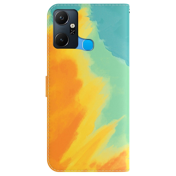 For Infinix Smart 6 Plus Watercolor Pattern Flip Leather Phone Case