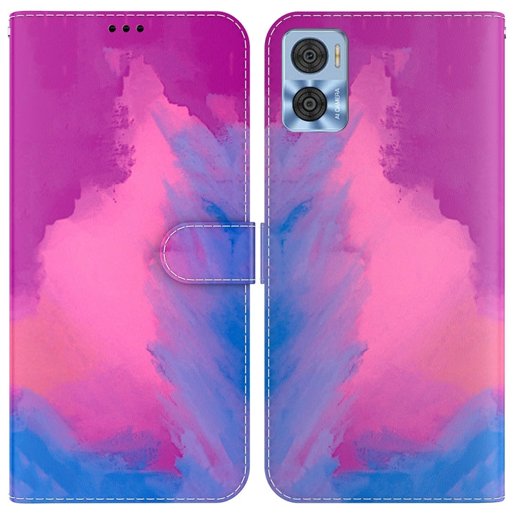 For Motorola Moto E22/E22i Watercolor Pattern Flip Leather Phone Case
