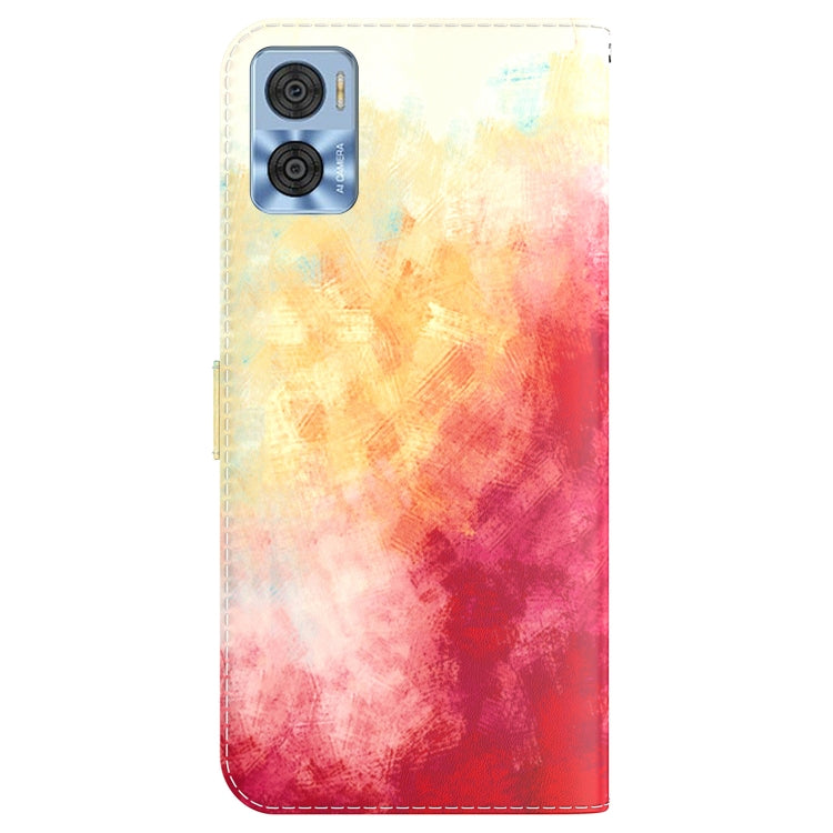 For Motorola Moto E22/E22i Watercolor Pattern Flip Leather Phone Case