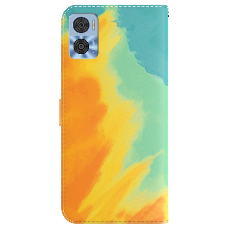 For Motorola Moto E22/E22i Watercolor Pattern Flip Leather Phone Case