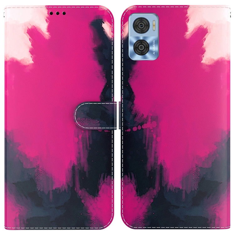 For Motorola Moto E22/E22i Watercolor Pattern Flip Leather Phone Case