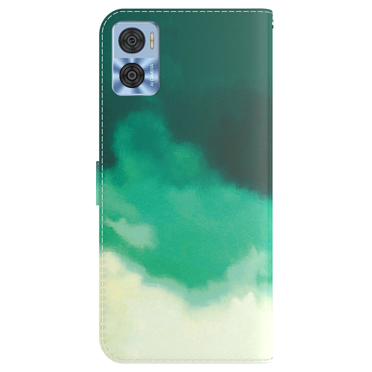 For Motorola Moto E22/E22i Watercolor Pattern Flip Leather Phone Case