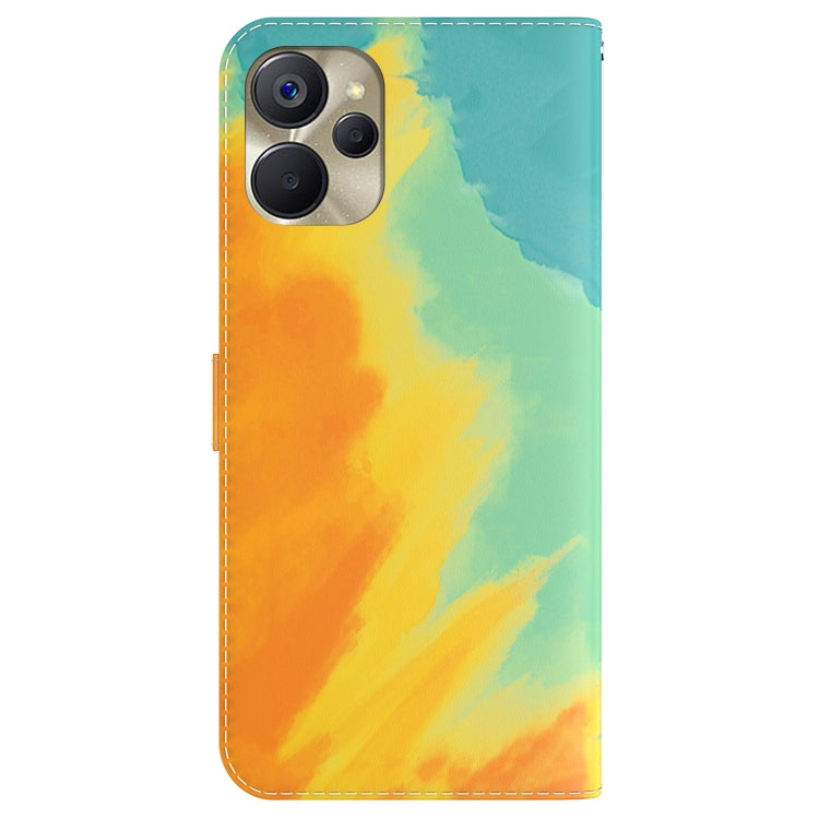 For Realme 9i 5G Watercolor Pattern Flip Leather Phone Case