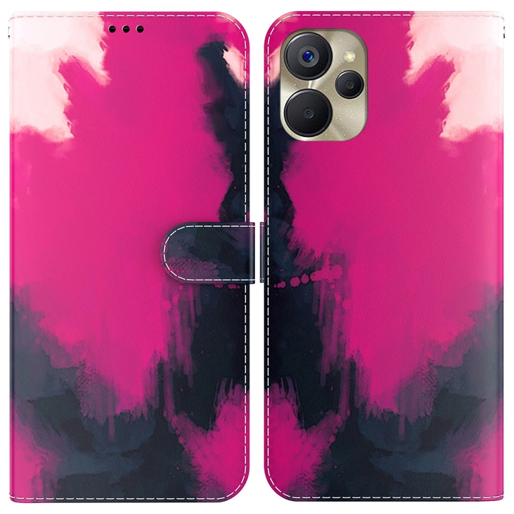 For Realme 9i 5G Watercolor Pattern Flip Leather Phone Case