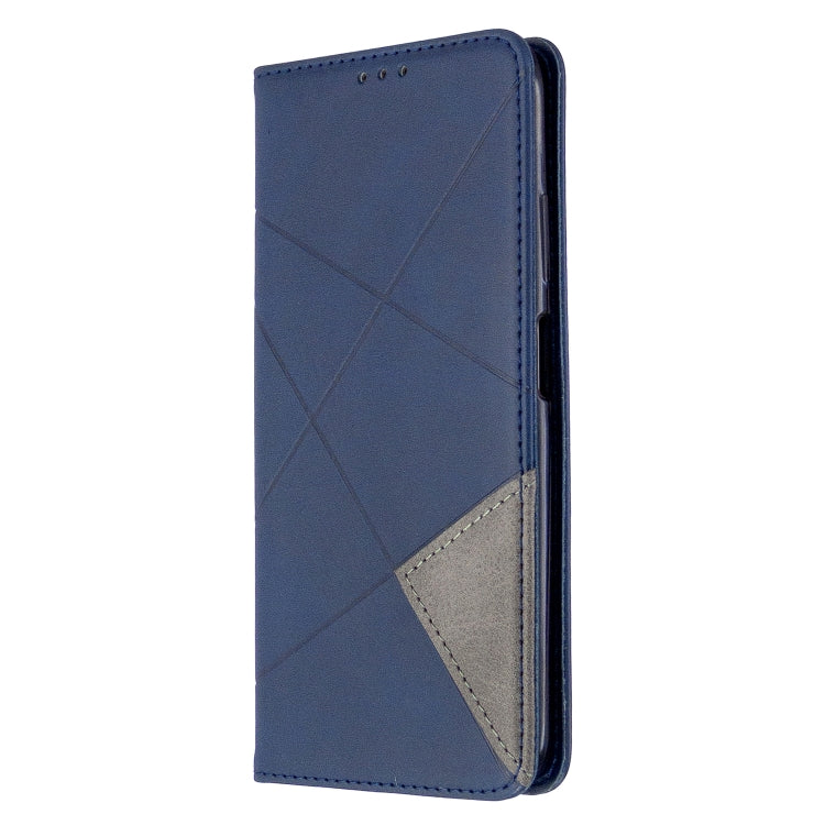 For Huawei P40 Lite Rhombus Texture Horizontal Flip Magnetic Leather Case with Holder & Card Slots & Wallet