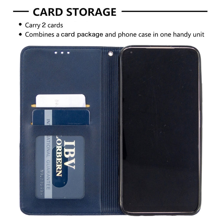 For Huawei P40 Lite Rhombus Texture Horizontal Flip Magnetic Leather Case with Holder & Card Slots & Wallet