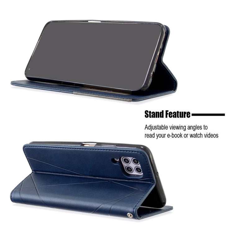 For Huawei P40 Lite Rhombus Texture Horizontal Flip Magnetic Leather Case with Holder & Card Slots & Wallet