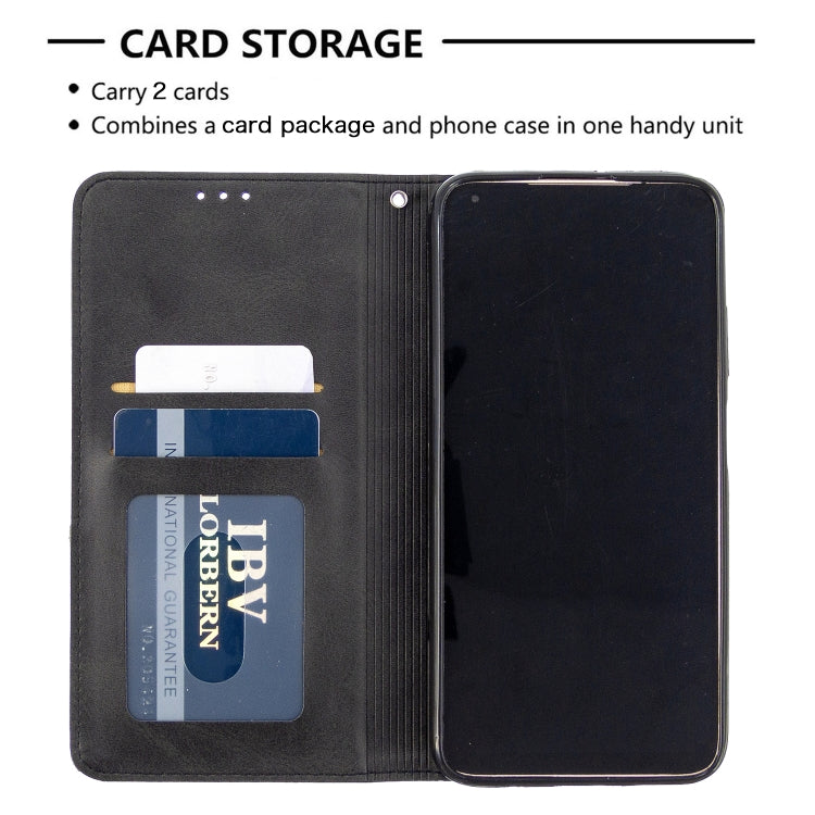 For Huawei P40 Lite Rhombus Texture Horizontal Flip Magnetic Leather Case with Holder & Card Slots & Wallet