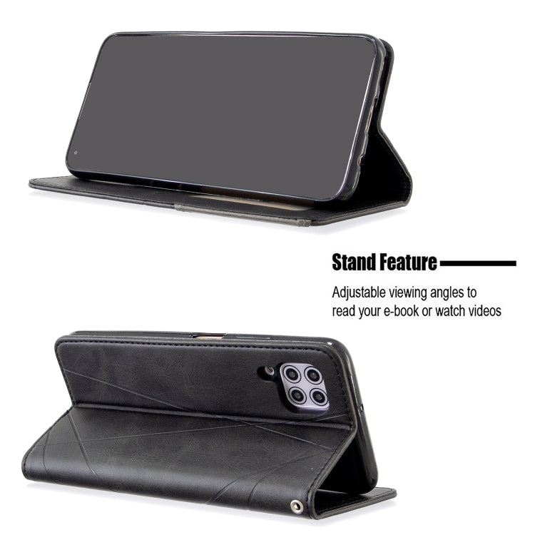 For Huawei P40 Lite Rhombus Texture Horizontal Flip Magnetic Leather Case with Holder & Card Slots & Wallet