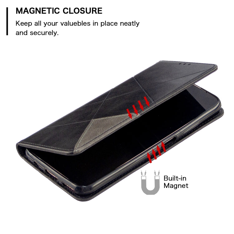 For Huawei P40 Lite Rhombus Texture Horizontal Flip Magnetic Leather Case with Holder & Card Slots & Wallet