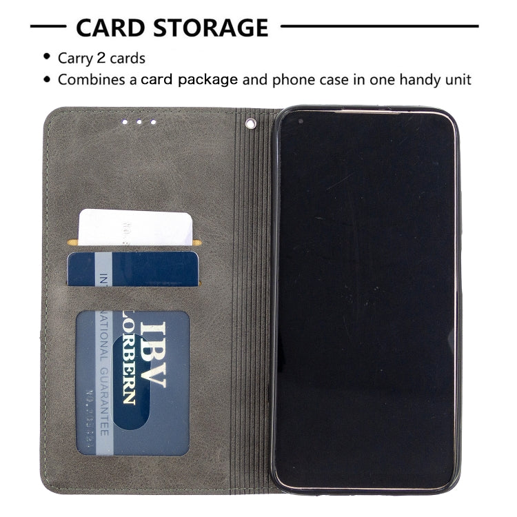 For Huawei P40 Lite Rhombus Texture Horizontal Flip Magnetic Leather Case with Holder & Card Slots & Wallet