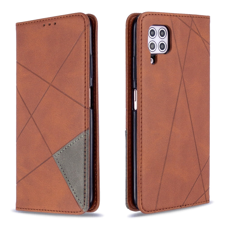 For Huawei P40 Lite Rhombus Texture Horizontal Flip Magnetic Leather Case with Holder & Card Slots & Wallet