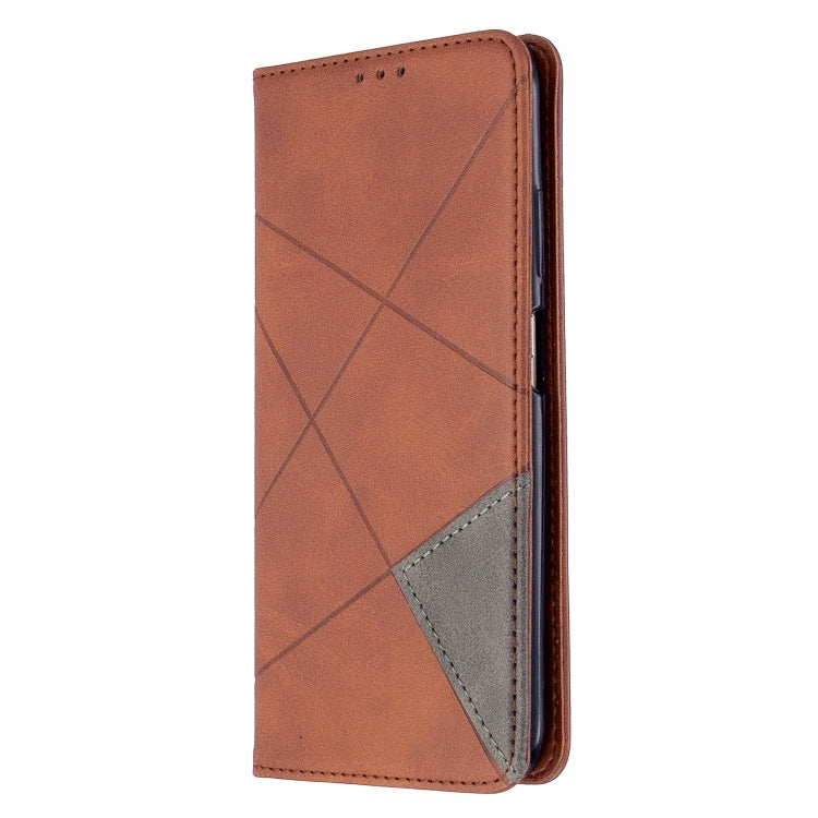 For Huawei P40 Lite Rhombus Texture Horizontal Flip Magnetic Leather Case with Holder & Card Slots & Wallet