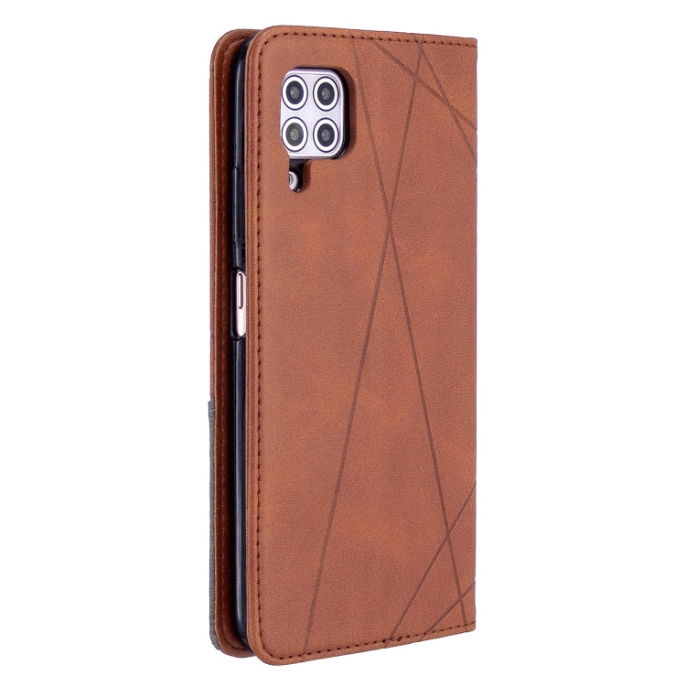 For Huawei P40 Lite Rhombus Texture Horizontal Flip Magnetic Leather Case with Holder & Card Slots & Wallet