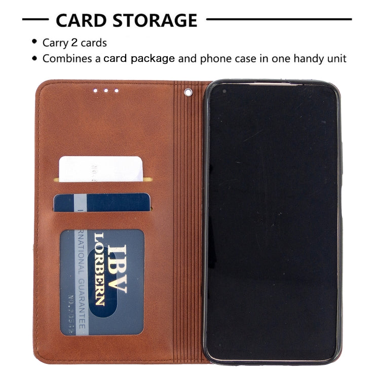 For Huawei P40 Lite Rhombus Texture Horizontal Flip Magnetic Leather Case with Holder & Card Slots & Wallet