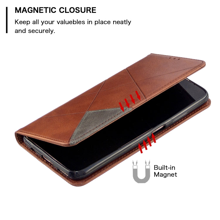 For Huawei P40 Lite Rhombus Texture Horizontal Flip Magnetic Leather Case with Holder & Card Slots & Wallet