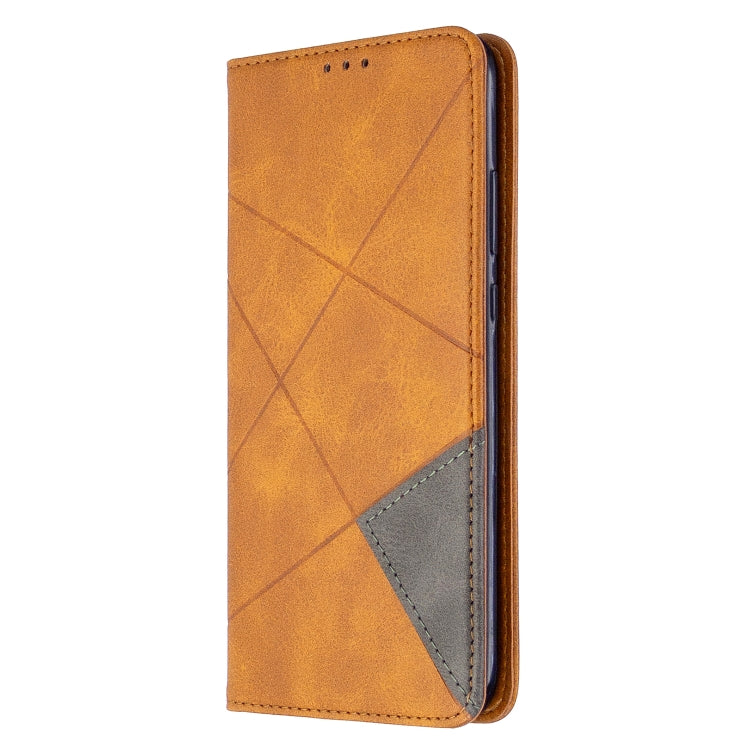 For Huawei P40 Lite E / Y7P Rhombus Texture Horizontal Flip Magnetic Leather Case with Holder & Card Slots & Wallet