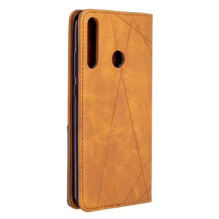 For Huawei P40 Lite E / Y7P Rhombus Texture Horizontal Flip Magnetic Leather Case with Holder & Card Slots & Wallet