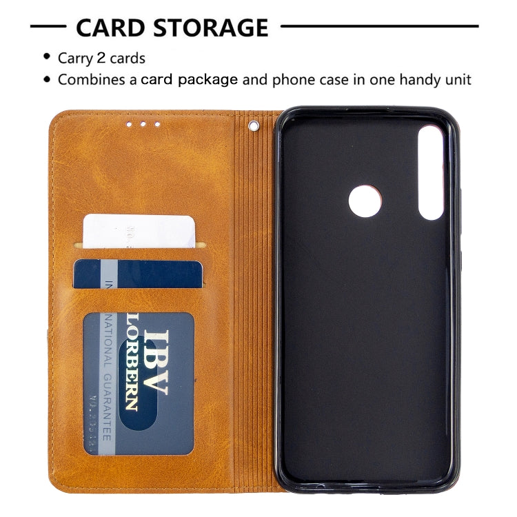 For Huawei P40 Lite E / Y7P Rhombus Texture Horizontal Flip Magnetic Leather Case with Holder & Card Slots & Wallet