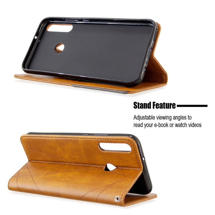 For Huawei P40 Lite E / Y7P Rhombus Texture Horizontal Flip Magnetic Leather Case with Holder & Card Slots & Wallet