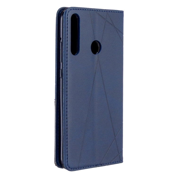 For Huawei P40 Lite E / Y7P Rhombus Texture Horizontal Flip Magnetic Leather Case with Holder & Card Slots & Wallet