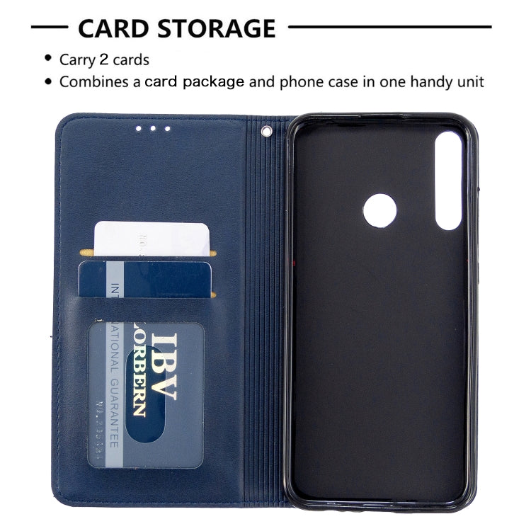 For Huawei P40 Lite E / Y7P Rhombus Texture Horizontal Flip Magnetic Leather Case with Holder & Card Slots & Wallet