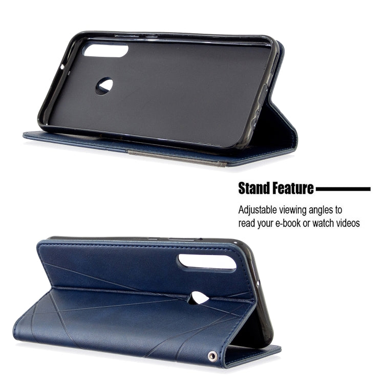 For Huawei P40 Lite E / Y7P Rhombus Texture Horizontal Flip Magnetic Leather Case with Holder & Card Slots & Wallet
