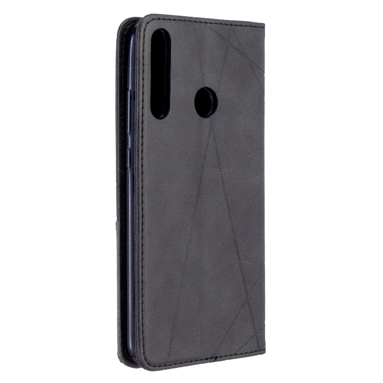 For Huawei P40 Lite E / Y7P Rhombus Texture Horizontal Flip Magnetic Leather Case with Holder & Card Slots & Wallet