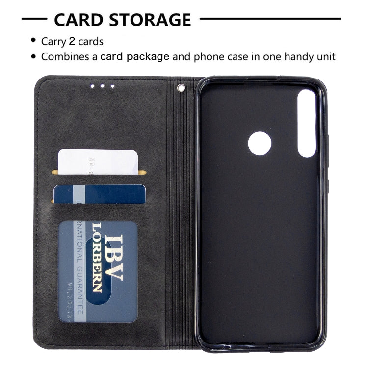 For Huawei P40 Lite E / Y7P Rhombus Texture Horizontal Flip Magnetic Leather Case with Holder & Card Slots & Wallet
