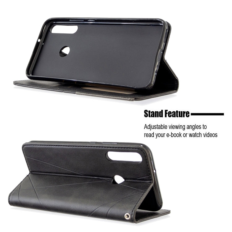For Huawei P40 Lite E / Y7P Rhombus Texture Horizontal Flip Magnetic Leather Case with Holder & Card Slots & Wallet