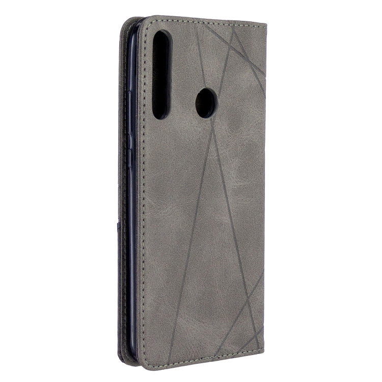 For Huawei P40 Lite E / Y7P Rhombus Texture Horizontal Flip Magnetic Leather Case with Holder & Card Slots & Wallet