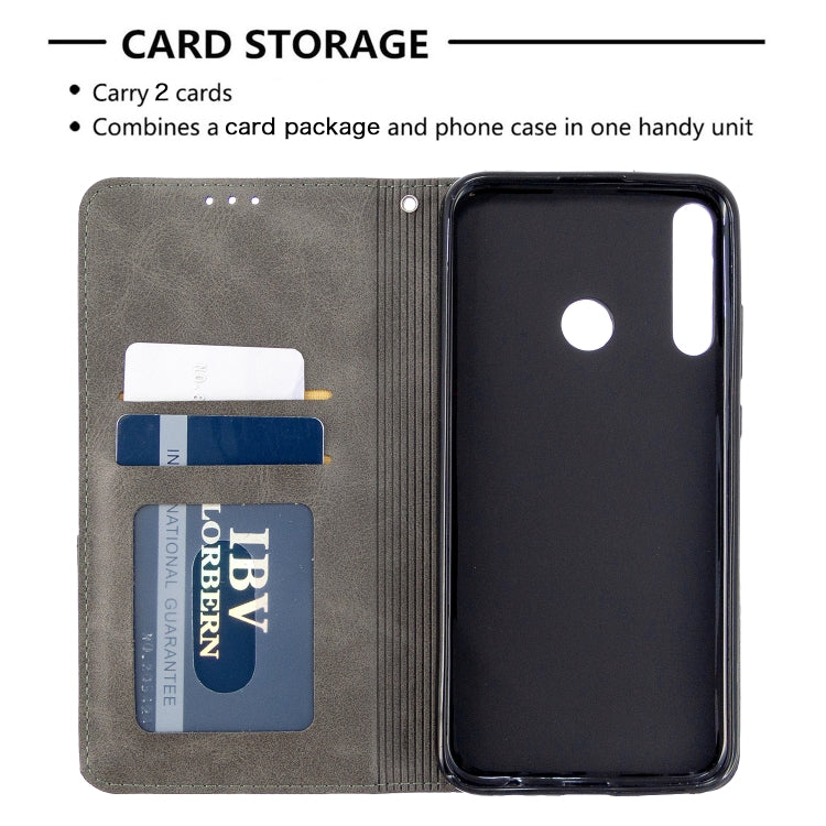 For Huawei P40 Lite E / Y7P Rhombus Texture Horizontal Flip Magnetic Leather Case with Holder & Card Slots & Wallet