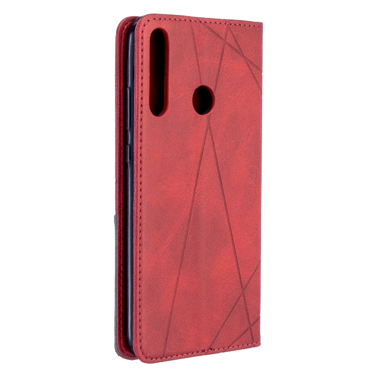 For Huawei P40 Lite E / Y7P Rhombus Texture Horizontal Flip Magnetic Leather Case with Holder & Card Slots & Wallet
