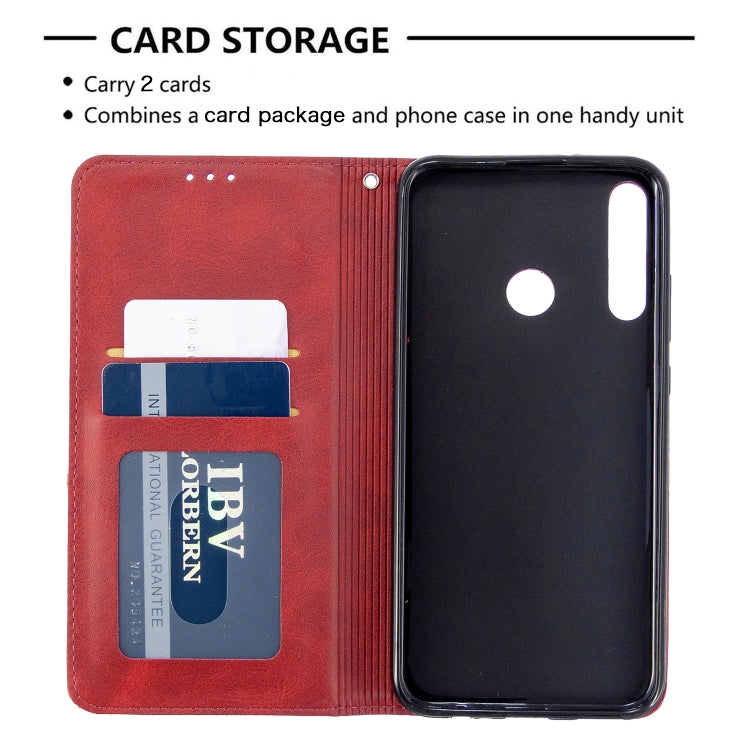 For Huawei P40 Lite E / Y7P Rhombus Texture Horizontal Flip Magnetic Leather Case with Holder & Card Slots & Wallet