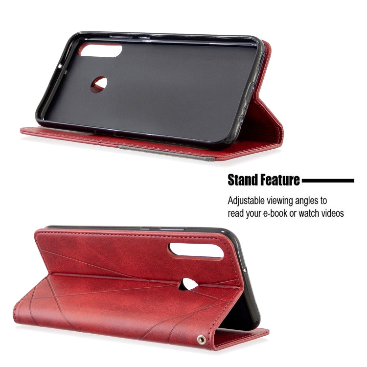 For Huawei P40 Lite E / Y7P Rhombus Texture Horizontal Flip Magnetic Leather Case with Holder & Card Slots & Wallet