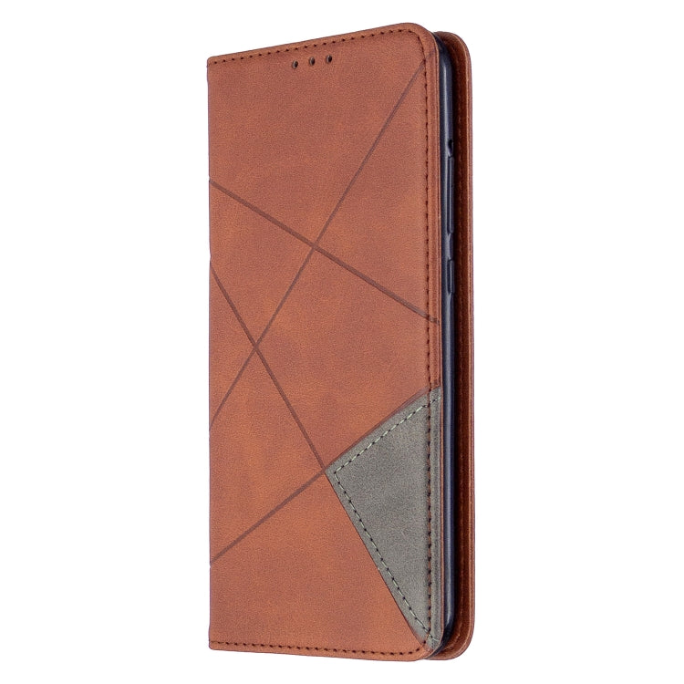 For Huawei P40 Lite E / Y7P Rhombus Texture Horizontal Flip Magnetic Leather Case with Holder & Card Slots & Wallet