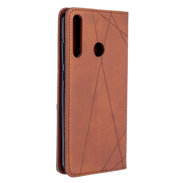 For Huawei P40 Lite E / Y7P Rhombus Texture Horizontal Flip Magnetic Leather Case with Holder & Card Slots & Wallet